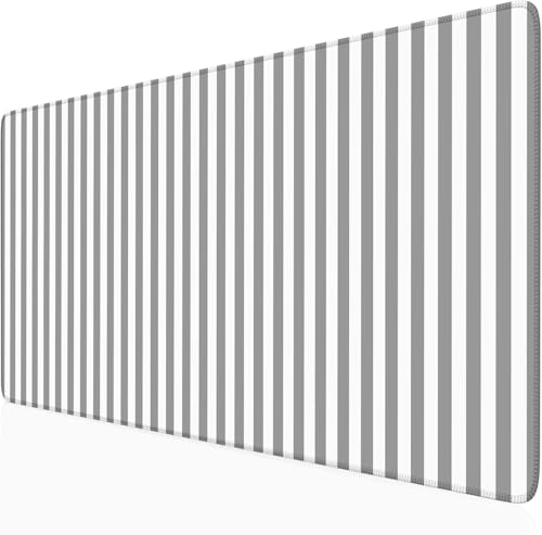 Gray Striped Desk Mat Cute Pastel XXL Large Gaming Mouse Pad Desk Pad Kawaii Aesthetic Home Office Decor Cozy Keyboard Laptop Computer Mat - color: A3- Gray
