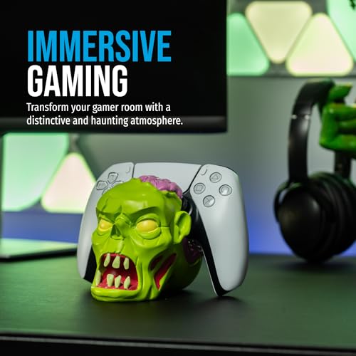 Glistco Zombie Head Controller Stand - Controller Holder Figure, Gaming Controller Accessories, Zombie Collectible Home Decor for Desktop, Compatible with PS5 DualSense & Xbox controllers