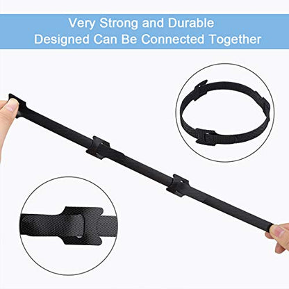 Nettbe 60 PCS 6 Inches Reusable Cable Ties, Adjustable Cord Straps Wire Organizer Cord Wrap and Hook Loop Cable Management - size: 6inches-60PCS