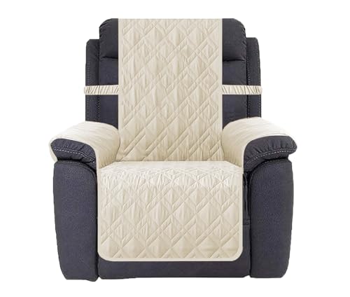 Ameritex Waterproof Nonslip Recliner Cover Stay in Place, Dog Chair Cover Furniture Protector, Ideal Recliner Slipcovers for Pets and Kids (Ivory, 23") - color: Ivory, size: 23"