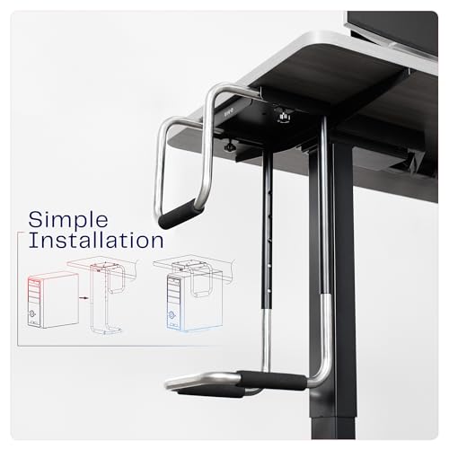 VIVO Heavy Duty Adjustable Under-Desk PC Mount, Computer CPU Holder, Supports up to 66 lbs, MOUNT-PC04A - size: Large