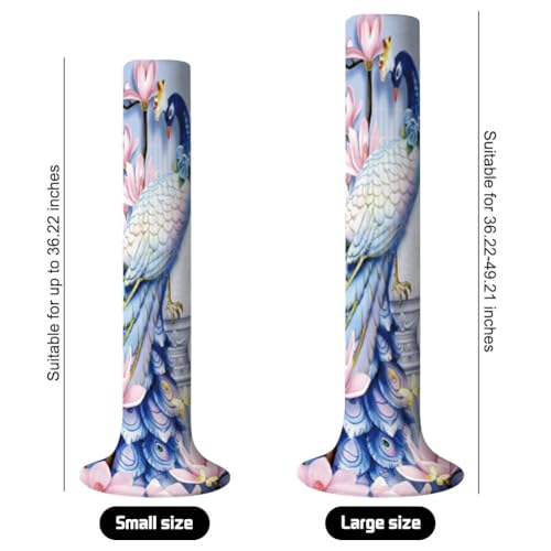 Peacock Lotus Flowers Pattern Tower Fan Dust-Proof Protective Cover for 37-49 Inch Vertical Fan - color: Lotus, size: Large