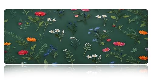 Large Gaming Mouse pad,Flower Branch Pattern Anti Slip Rubber Base Mouse pad, Suitable for Computer, Laptop, Office Desk Accessories - color: Flower Branch Pattern