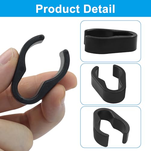 10Pcs Microphone Cable Clip, Durable Plastic Mic Clamps Microphone Stand Cable Holders, Universal Mic Boompole Clips for Setup/Fits 25mm Diameter Poles（25mm） - size: 25mm