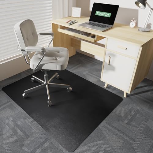 Chair Mat for Carpet, 36" x 48" Office Chair Mat for Carpeted Floors, Non-Slip Carpet Protector Floor Mat with Grips, Plastic Heavy-Duty Rolling Desk Mat for Home Office and Gaming (Black) - color: Black (for Carpet), size: 36" x 48" (for carpet)