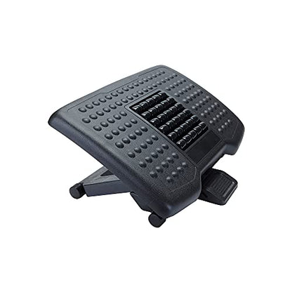 Mind Reader Adjustable Height Ergonomic Foot Rest with Massage Rollers, Black - size: Massager Foot Rest