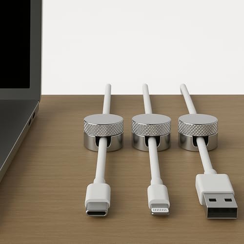 3PCS Premium Cord Holder for Nightstand, Computer Cord Organizer for Desk, Appliance Cord Organizers, Stick-On Cable Clip for Charger, Laptop, USB, Headphones, Wire Management Set, Silver - color: Silver