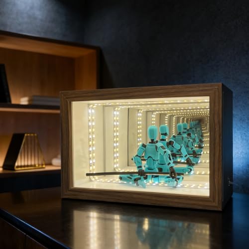 Acrylic Display Case for Collectibles – Lighted Infinity Mirror Mini & Action Figure Cabinet