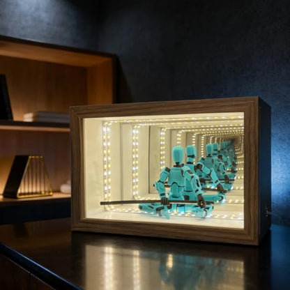 Acrylic Display Case for Collectibles – Lighted Infinity Mirror Mini & Action Figure Cabinet