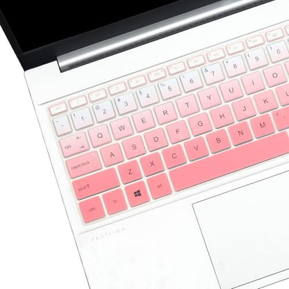 Keyboard Cover for 15.6 17.3 HP Laptop 17-cn 17-cp 15-fc 15-fd 15-eg 15-eh 15-er Series 15-fc0025dx fc0093dx 15-fd0023dx 15-fd0005dx 15t-fd100 15z-fc000 15t-eg300 17t-cn300/cn400 17-cn4033cl 17z-cp200 - color: GradientPink(Regular Letters)