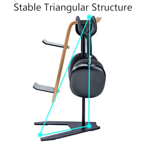 Controller Stand and Headphone Stand, Creative Wooden Controller Holder for Game Room Décor, Controller Stand for Desk, Fit Xbox, PS4, PS5
