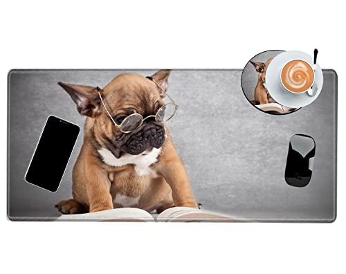 XL Mouse Pad Large 24x12 inch Dog Desk Mat Gaming Mousepad Long Desk Pad Big Computer Mat for Wireless Mouse Non Slip Work Laptop - color: Dog, size: 24''X12''