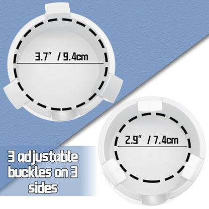 Bonsicoky Anti Spill Cup Holder - Adjustable Plastic Drink Holder - Adhesive Desk Cup Holder for Home Office Couch Table - White - color: White