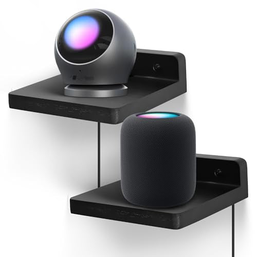 Small Floating Shelf for Wall,5 Inch Wooden Wall Shelf Set of 2,Mini Speaker, Baby Monitor,Cameras，Figurines Display Stand, for Bedroom, Gaming Room, Living Room, Bathroom, Office(Black) - color: Black, size: 2 Pcs