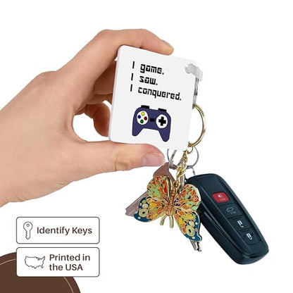 3dRose, Cute Fun Video Game Contoller I game I saw I conquered, Key Chain - size: set of 6 Key Chains