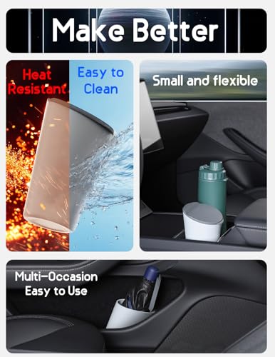 BMZX Car Trash Can with Lid - Small Car Cup Holder Trash Bin, Fits Auto, Home, Office - Grey 1 Pack - color: Grey