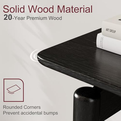 AQIMUELE Wood Console Table Black Entryway Table, Thin Console Table, Sofa Tables for Living Room (47.2'') - color: Black, size: 47.2"W x 11.8"D x 29.9"H