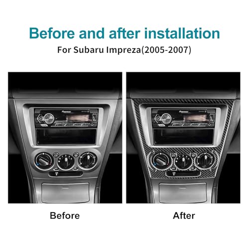 AIRSPEED for Subaru Impreza 2005 2006 2007 Center Screen AC Button Frame Cover Carbon Fiber Center Console Air Condition Button Interior Trim Accessories, Black - color: AC Button Frame Black