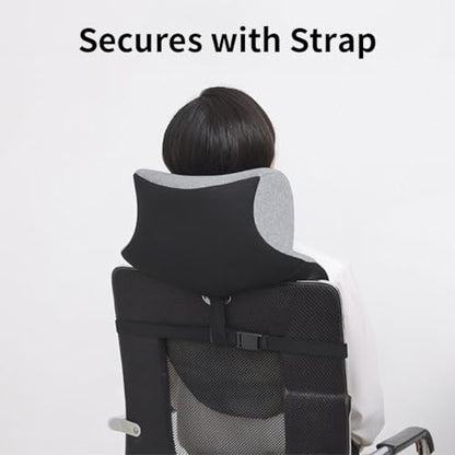 Office Chair Headrest, Adjustable Neck Support Pillow with Removable Washable Cover - Head Rest Attachment for Office Chairs and Wheelchairs, Neck Pillow for Desk Chair Napping (Grey) - color: Grey
