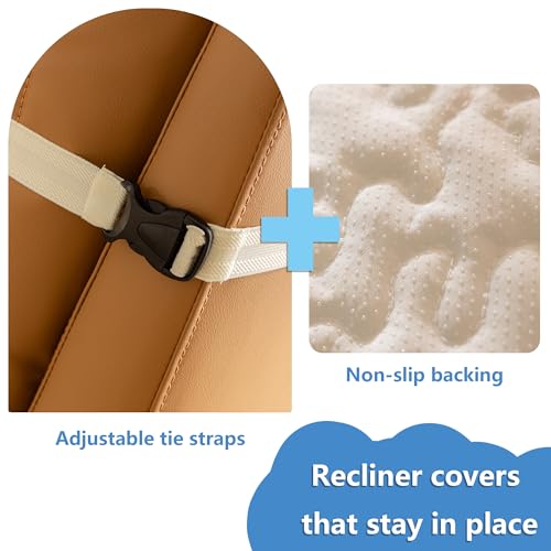 Recliner Chair Covers That Stay in Place, Waterproof Recliner Sofa Cover, Non-Slip Chair Protector, Washable Furniture Cover for Dogs, Cats and Kids (White, 23.6" Recliner Chair) - color: White