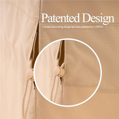 WJ-X3 Patio Chair Cover, Outdoor Lounge Cover, Heavy Duty, Waterproof Lawn Chair Covers, 36W x 40D x 36H, Beige, 2-Pack - color: Beige, size: 36W x 40D x 36H, 2-Pack, Lounge Chair
