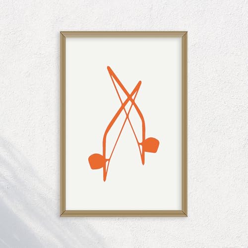 (unframed) Wall Art Print Of Berimbau, Capoeira, Brail, Instrument, Marcial Arts 2 - Eco-friendly Poster, Custom Decor For Home, Office, Bedroom, Bath Room, Living Room, (10x8 IN) - 102238PO - color: Pastel Orange, size: 8x10 Inch