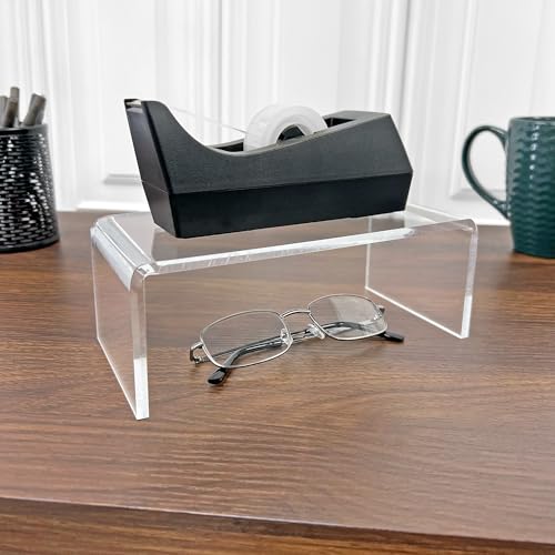 Plymor Clear Acrylic Rectangular Display Riser, 3" H x 8" W x 4" D (1/4" thick) - size: 3" x 8" x 4"