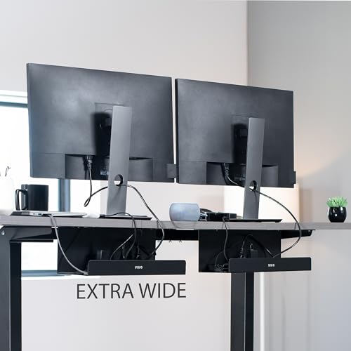VIVO Under Desk 17 inch Extra Deep Cable Management Trays, Power Strip Holders, Cord Organizers, Wire Tamers for Office and Home, Black, 2 Pack, DESK-AC16-2C - color: Black, size: Extra Deep