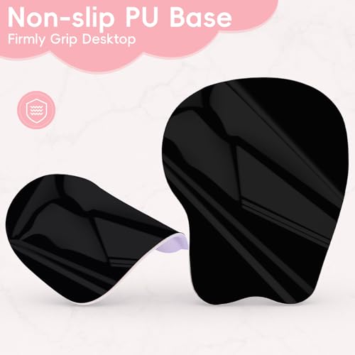 Mouse Pad with Wrist Rest Ergonomic Mouse Pad with Comfortable M-Shape Pain Relief Wrist Support Non-Slip PU Base Mousepad for Laptop, Office & Home (Peach Pink) - color: Peach Pink