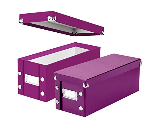 Snap-N-Store CD Storage Box - Pack of 1/2 - Durable Disc Holder with Lid to Store for Discs (2 Pack - CD, Berry) - color: Berry, size: 2 Pack