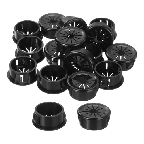 uxcell 30Pcs Cable Grommets, Snap Bushing Grommet for Holes with 0.83"(21mm) Mounting, Round Nylon Snap in Cable Desk Grommet for Cables and Cords Management, Black - size: 21mm
