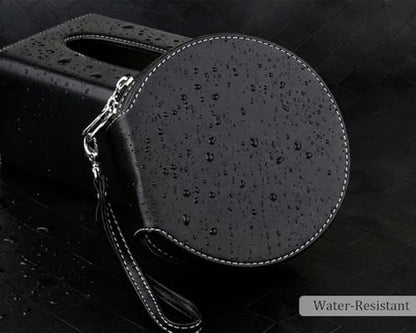 Hard Protective Travel Case for CD, 20-Capacity CD/DVD Case, PU Leather Disc Organizer, Suitable for Car, Home, Office, Travel (Black) - color: Black