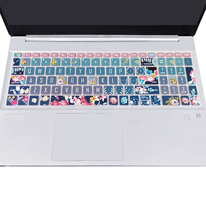 Keyboard Cover for 15.6 HP Laptop 15-fc 15-fd 15t-fd 15z-fc Series, HP Pavilion 15-eg 15t-eg 15-eh 15-er, 17z-ca 17-cn 17-cp 17z-cp Series Red Flower - color: Red Flower