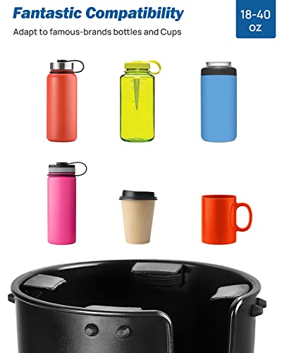 JOYTUTUS Large Stable Cup Holder Expander for YETI, Hydro Flask, Hold 18-40 oz Bottles and Mugs, Car Cup Holder Adapter with Adjustable Rubber Base