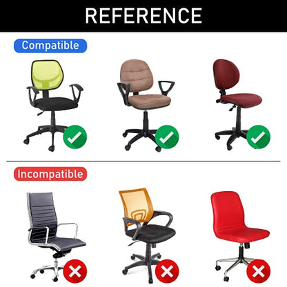 Office Chair Cover Stretchable Computer Desk Chair Seat Covers 2 Piece Waterproof Swivel Chair Protective Slipcover