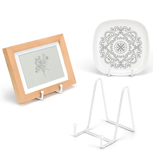 3 Pack 4.5inch YCLYC Picture Stands for Display, White Metal Plate Stands for Display - Decorative Plate Stand, Plate Holder Display Stand, Picture Frame Stand - Plate Display Stands for Picture Stand - color: White, size: 4.5 inch(3 pack)