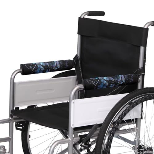 Dragonfly Wheelchair Armrest Covers Decorative Wheelchair Parts Accessories Portable Mobile Arm Support for Wheelchair Office Transport Chair Mobility Scooter Gift for Women Men - color: Dragonfly