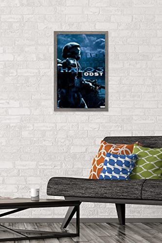 Trends International Halo: ODST - Key Art Wall Poster, 14.725" x 22.375", Barnwood Framed Version - color: Barnwood Framed Version, size: 22.4"L x 14.7"W