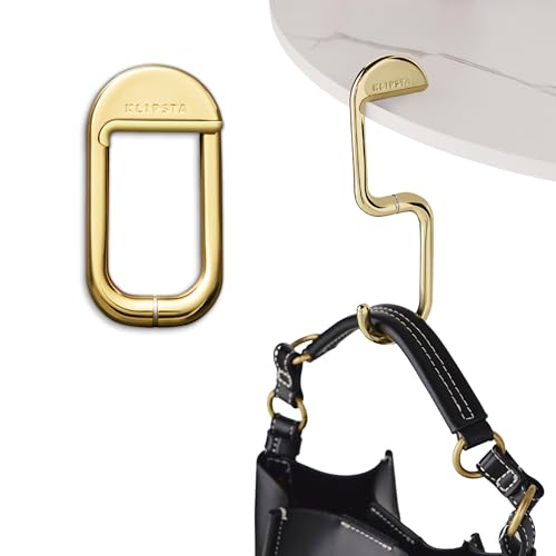 FLIP Bag Hook - Newly Redesigned. Portable Purse Hanger for Table with Magnetic Closure - Now Holds up to 50 lbs (Gold) - color: Gold