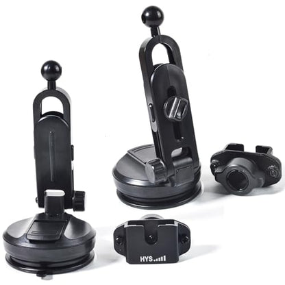 HYS SDS100 BCD436HP Universal Car Mount Dashboard & Windshield Suction Cup CB/GMRS Radio/Shoulder Speaker Mic Hanger Holder, Vehicle Suction Cups Holder for Scanner with Belt Clip&Round Knob Holder