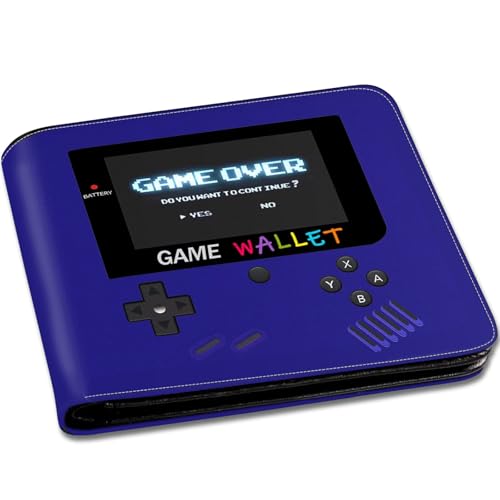 EXXBYELI Boys Wallet Gamepad Leather Wallets Credit Id Card Cash Holder Black Rfid Blocking Zipper Cute Cool Funny Aesthetic Wallets With Coin Pocket Id Window Teen Wallets for Boys Teenager Wallet - color: game-blue1