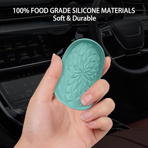 ME.FAN Car Coasters for Cup Holders [4 Pack] - 2.75in Silicone Auto Mug Mats - Universal Non-Slip Recessed Car Interior Accessories Teal Blue - color: 4pack-teal Blue
