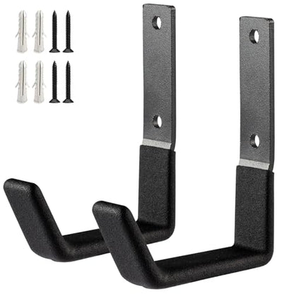 Heavy Duty Wall Mount Hooks, Utility Hooks, Tool Organizer - Steel Garden/Garage Hose Hanger U Hooks (2, Small) - size: Small