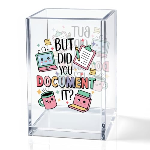 But Did You Document It Acrylic Cosmetic Pencil Holder Cup, Pen Holder for Home Office Desk Accessories for Coworker Boss Nurse HR Assistant, Office Desk Pen Organizer, Funny Work Gifts - color: colorful