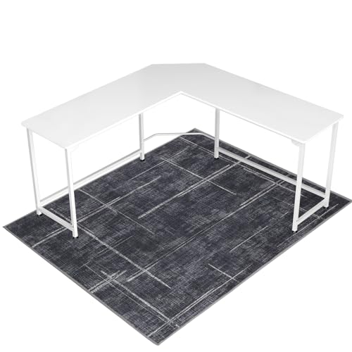 Office Chair Mat for Hardwood Floor&Tile Floor,48" X 60 Heavy Duty Desk Chair Mat for Hard Floors,Under Desk Rug for Rolling Computer Chair,Anti Slip,Low Pile Carpet Floor - color: Black Blue, size: 48"X 60"