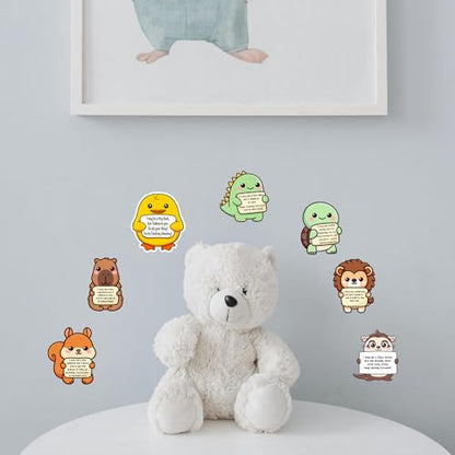 50PCS Emotional Support Animal Stickers by Puraesla– Affirmation Sticker Pack for Adults or Kids Cute Inspirational Buddies for Water Bottles, Laptops, Phones, Positive Quote Vinyl - size: S - 50PCS