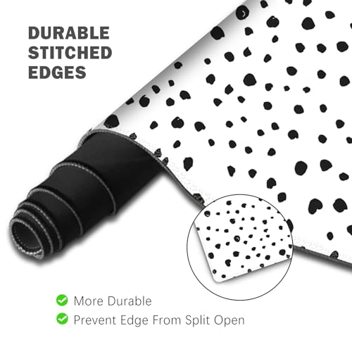 ToLuLu Extended Gaming Mouse Pad, Memory Foam Ergonomic Keyboard Mouse Wrist Rest Support Set, Large Desk Mat with Stitched Edges, Non-Slip Base Mousepad for Home Office Game and Study, Polka Dots - color: Polka Dots