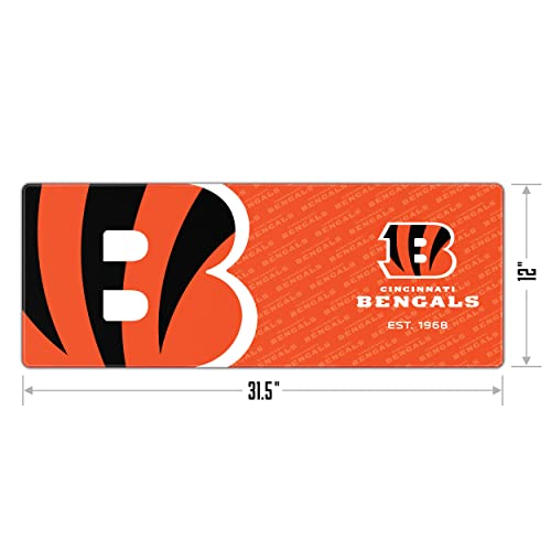YouTheFan NFL Officially-Licensed Logo Series Desk Pad SMU - Water and Stain Resistant, Heavy-Duty Non-Slip Rubber Backing - fits Under Mouse, Computer and Keyboard - size: One Size, style: Cincinnati Bengals