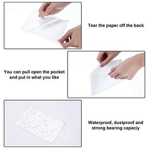 Chinco 30 Pcs Self Adhesive Pockets, Bin Labels for Storage Bins, Clear Pocket Label Sleeves, Plastic Index Card Holder with Top Open for Organizing Bins Box Drawer(6.3 x 4.3 Inches) - size: 6.3 x 4.3 Inches