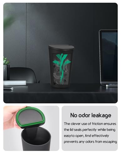 BMZX Car Trash Can with Lid Small Cup Holder Door Pocket Garbage Can Bin Trash Container Fits Auto Home Office, Black 1 Pack - color: Black